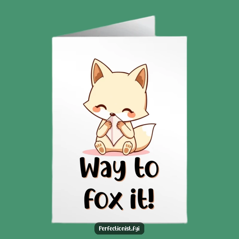 Free Printable Fox Card: Tidy Congratulations for a Polished Success, Downloadable Gift