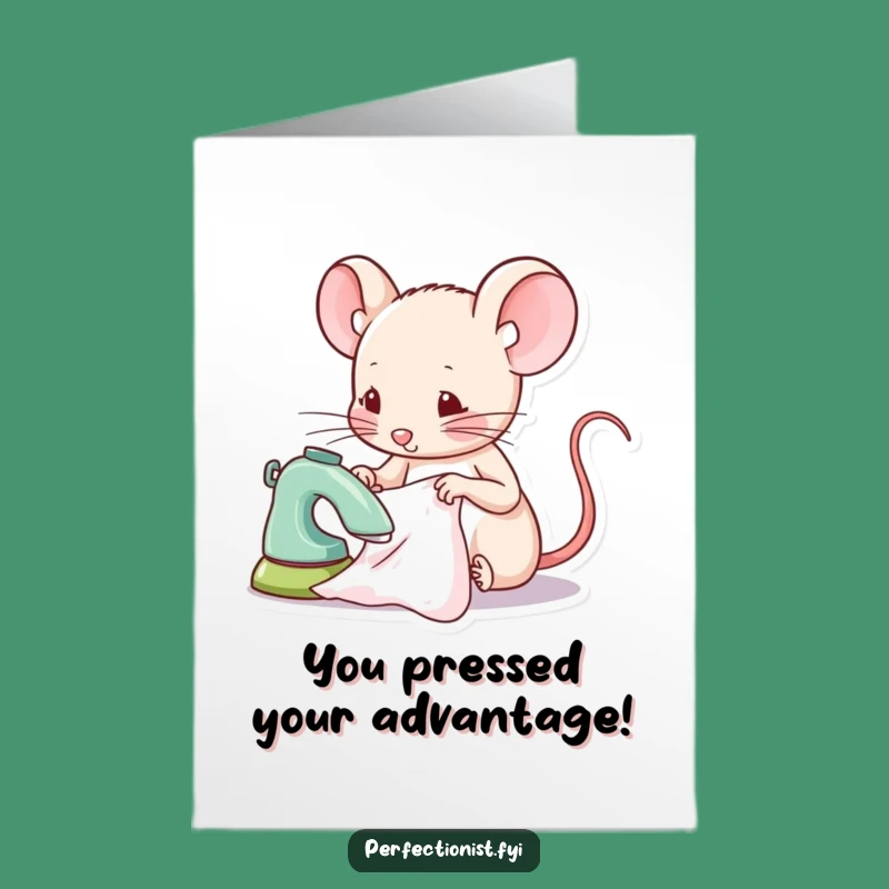 Free Printable Mouse Congrats Card - Funny Ironed Success Downloadable Gift
