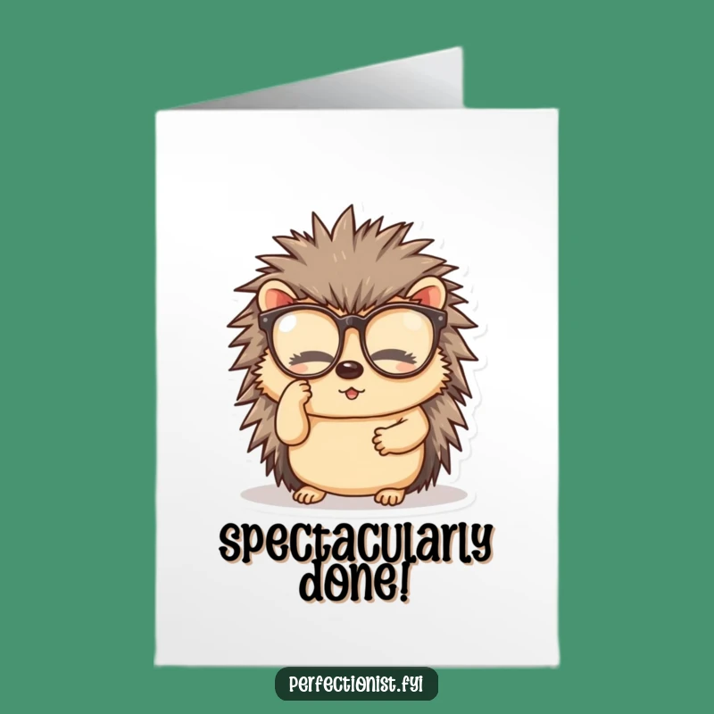 Free Printable Congrats Card: Humorous Hedgehog's Sharp Success - Unique Downloadable Gift!