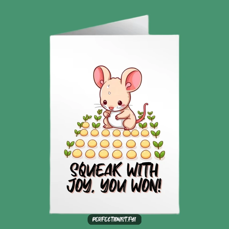 Free Printable Mouse Congrats Card: Seed Arranger Downloadable Gift!