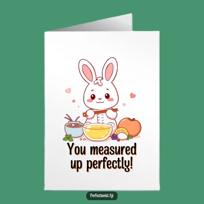 Free Printable Congrats Card: Kawaii Rabbit Measures Your Big Success!