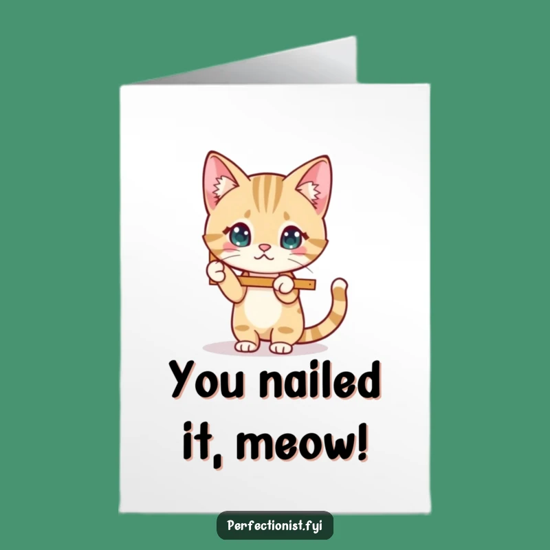 Free Printable Congrats Card: Cat Fixes Frame - Funny Downloadable Gift