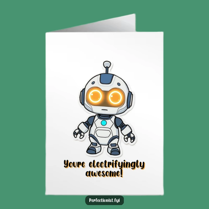 Free Printable Congrats Card: Kawaii Robot Cleans Up Your Big Success!