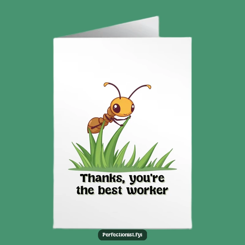 Free Printable Thank You Card: Ant's Grass Detail, Funny DIY Downloadable Gift