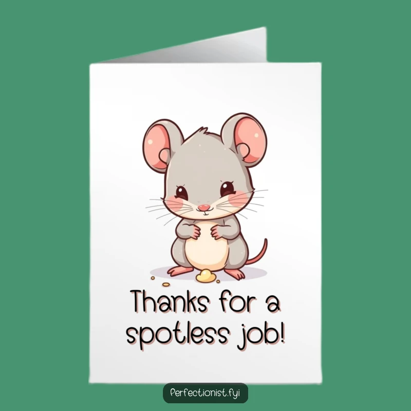 Free Printable Thank You Card: Funny Kawaii Mouse Dusting, Ideal Downloadable Gift!