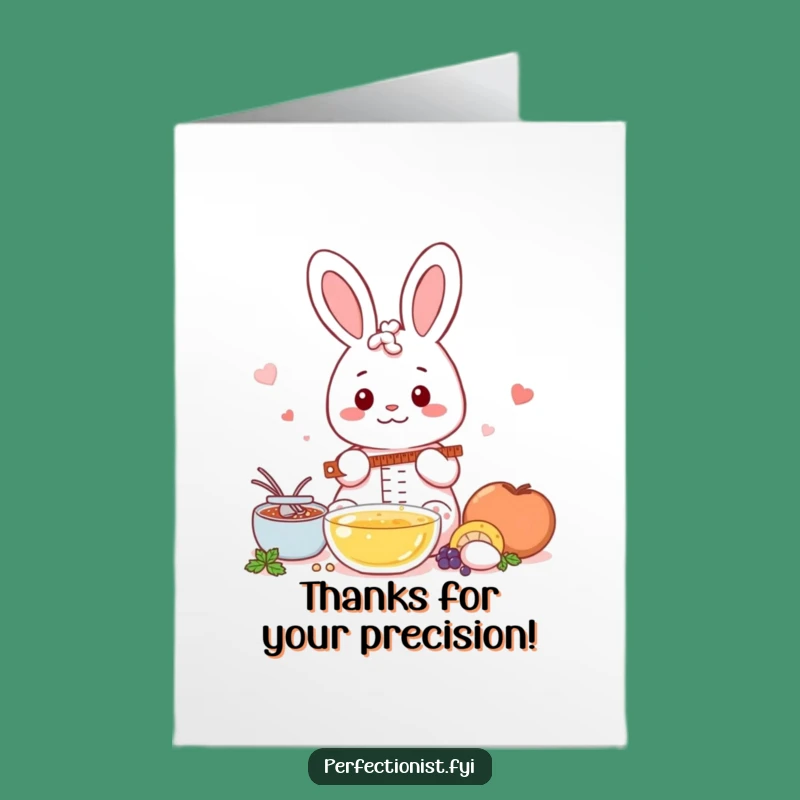 Free Printable Thank You Card: Grateful Kawaii Rabbit Measures Thanks!