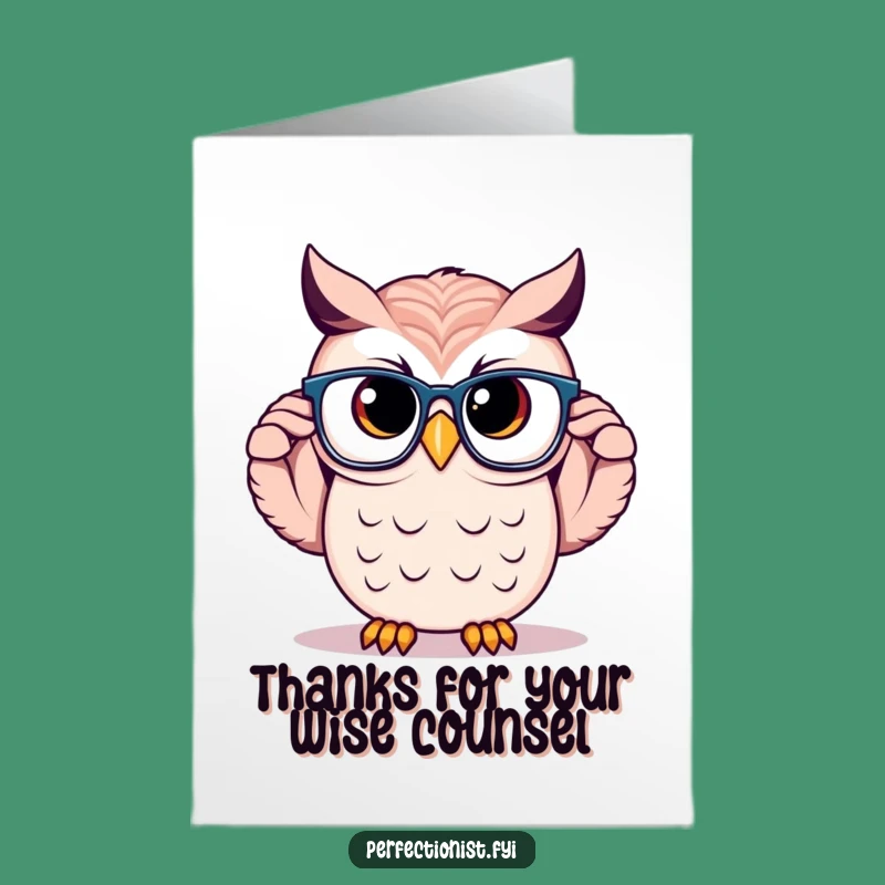 Free Printable Thank You Card: Owl's Insightful Appreciation