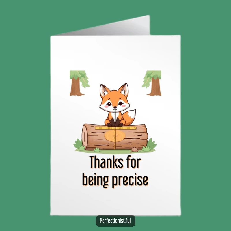 Free Printable Thank You Card: Fox Log Accuracy Funny Downloadable Gift