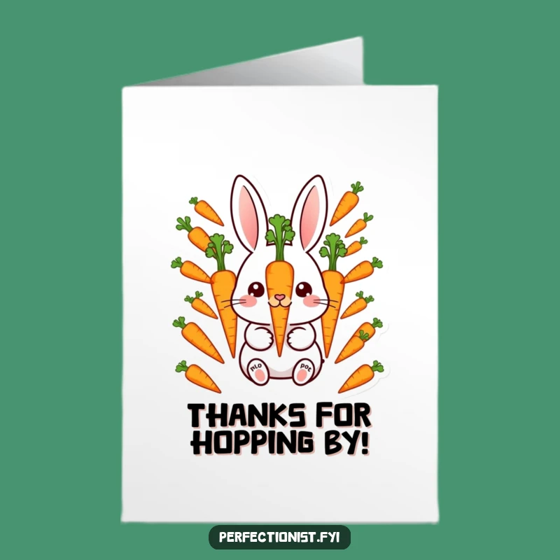 Free Printable Thank You Card: Rabbit's Perfect Carrots Expressing Gratitude