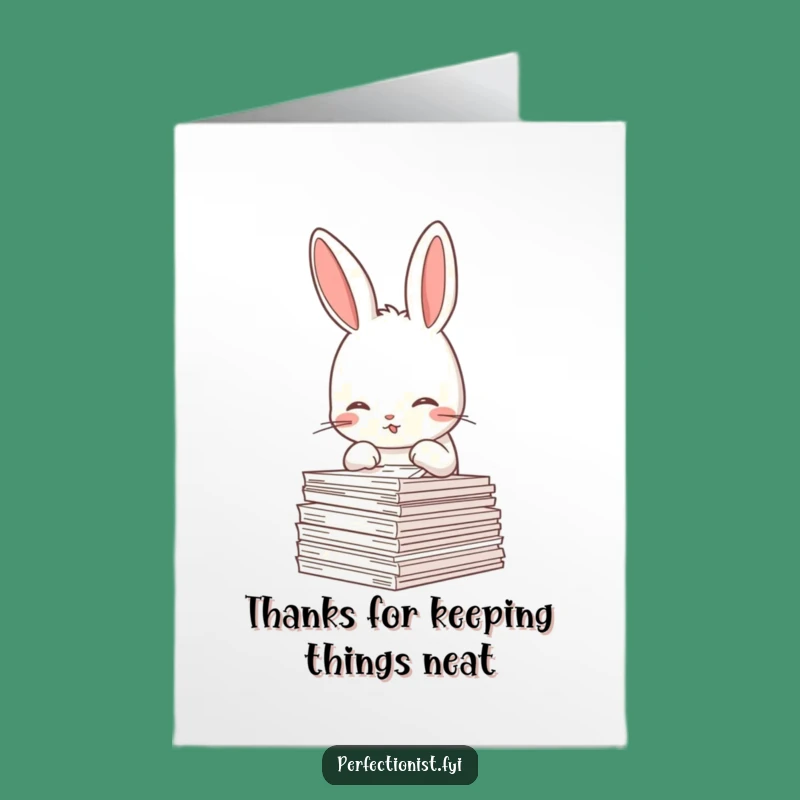 Free Printable Thank You Card: Organized Rabbit Shows Appreciation