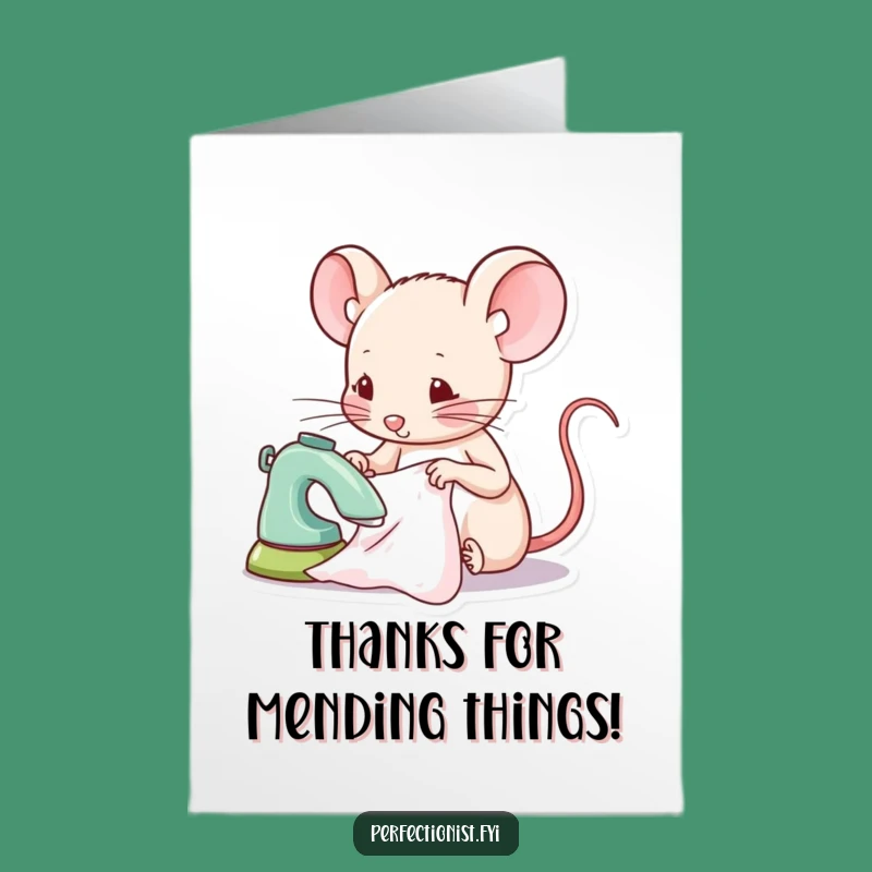 Free Printable Mouse Thank You Card - Funny Fabric Press Downloadable Gift