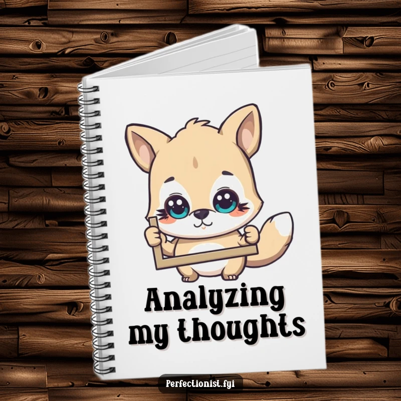 Funny Notebook: An animal character is depicted examining a picture with a critical eye, symbolizing analytical humor for note-taking.