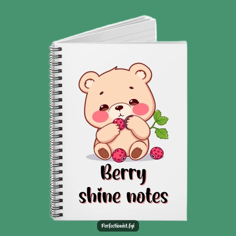 Funny Bear Berry Notebook: Jot down notes with a focused bear and its shiny berry, a perfect funny gift.