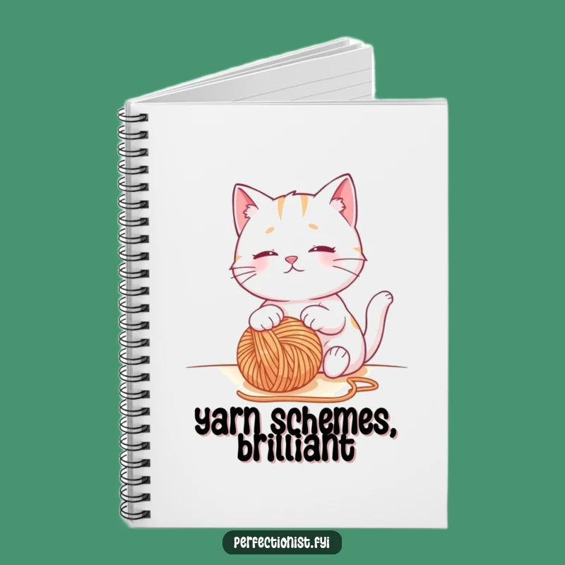 Funny Cat Notebook, Contented Yarn Watching Journal, Hilarious Gift for Crafters