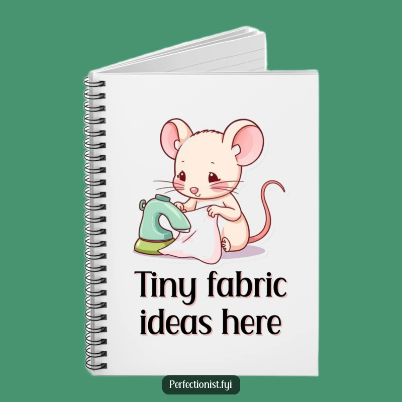 Funny Mouse Notebook, Tiny Fabric Ironing Journal, Hilarious Gift for Students