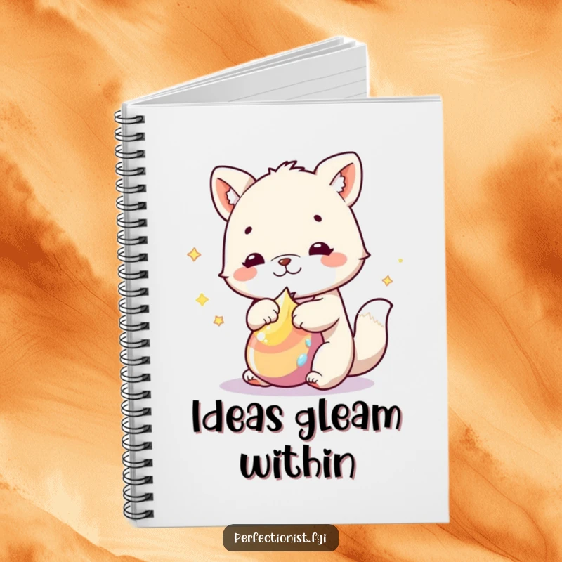 Funny Notebook: An animal character is depicted polishing an object to a shine, symbolizing meticulous humor for note-taking.