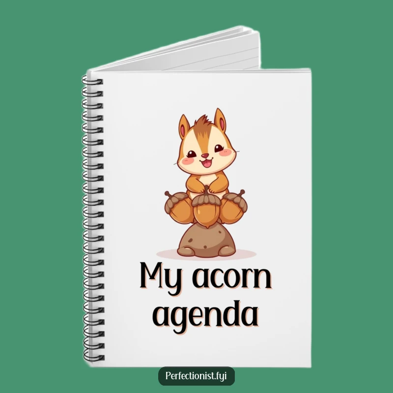 Funny Chipmunk Acorn Planner Notebook - Organize Your Thoughts Hilariously