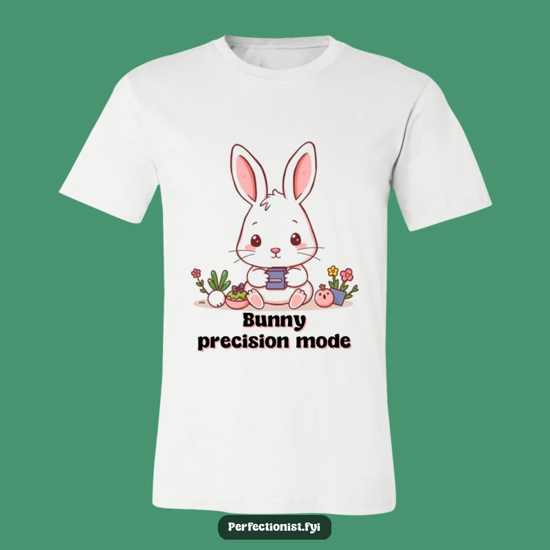 Funny Rabbit Aligning T-Shirt: Precise Humor Tee, Ideal Funny Gift