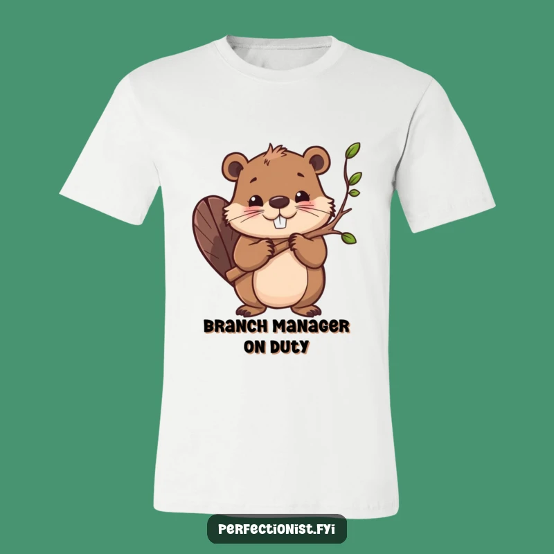 Funny Beaver Smoothing Branches T-Shirt: Determined Character Design, Ideal Funny Gift!