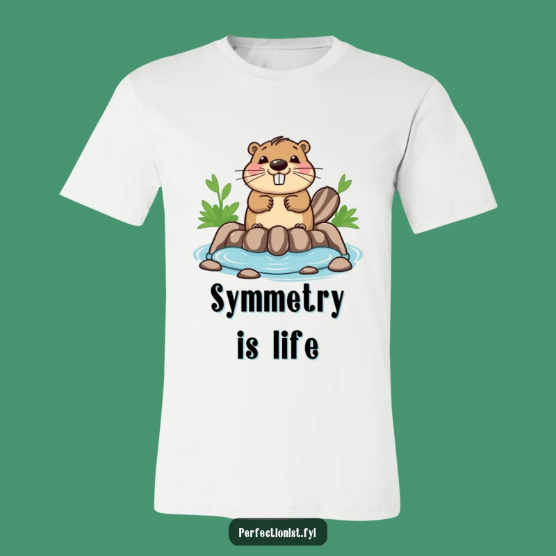 Funny Beaver T-Shirt: Symmetrical Dam Builder, Humorous Apparel For The Organized