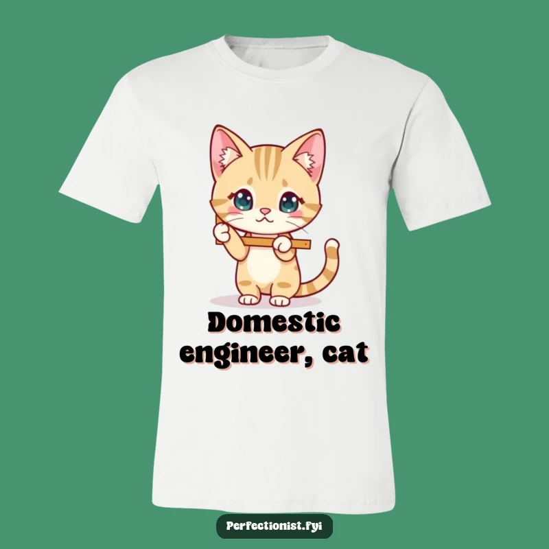 Funny Cat Frame T-Shirt: Meticulous Feline Fixer, Best Funny Gift for Cat Lovers!