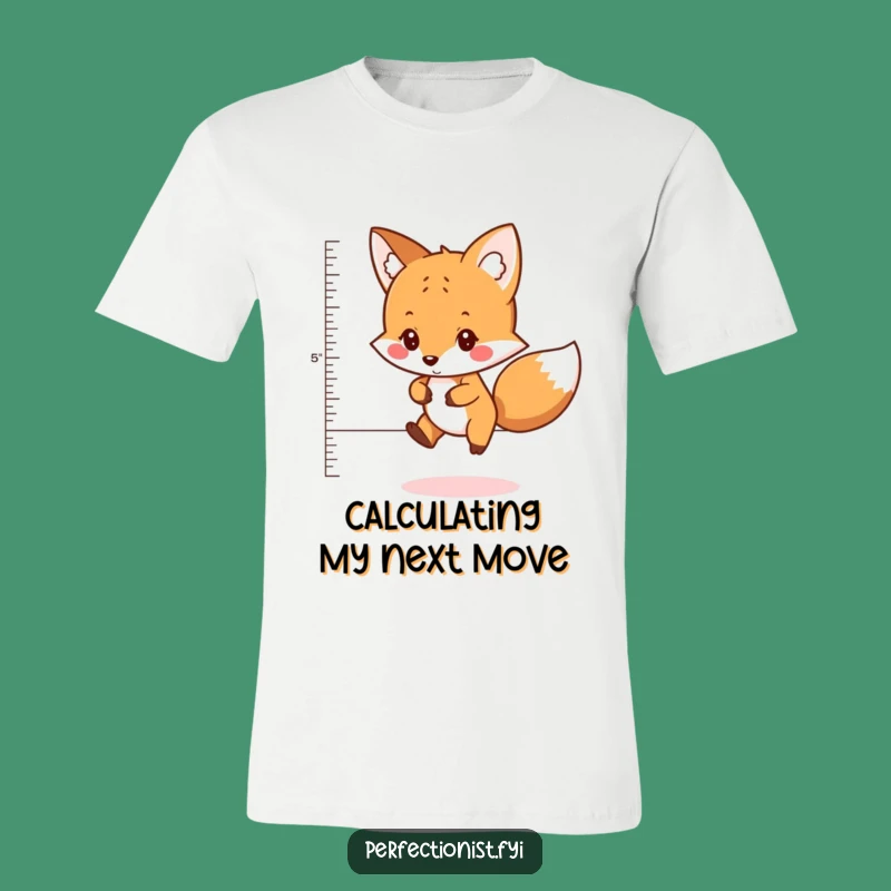 Funny Fox Jumper T-Shirt: Careful Character Measuring Distance, Ideal Funny Gift!
