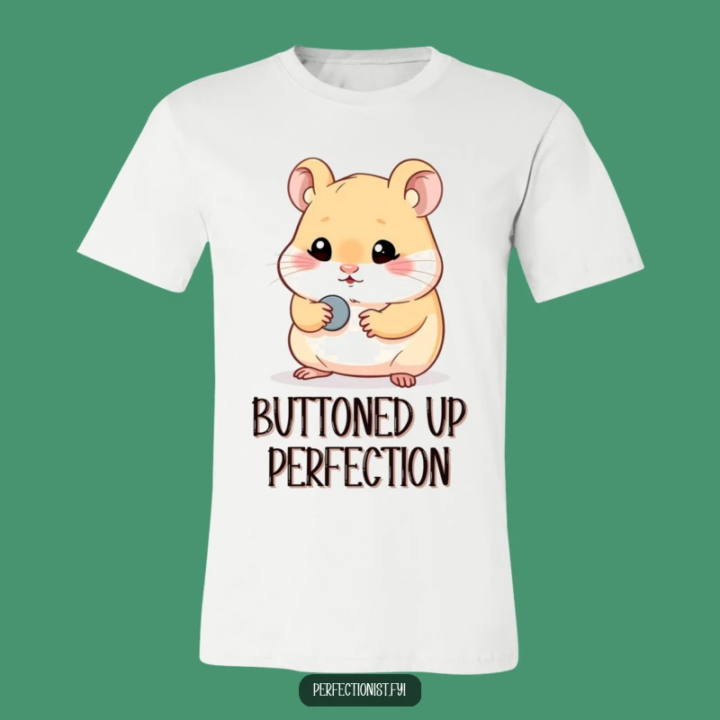 Funny Hamster Button T-Shirt - Hilarious Gift for the Meticulous!