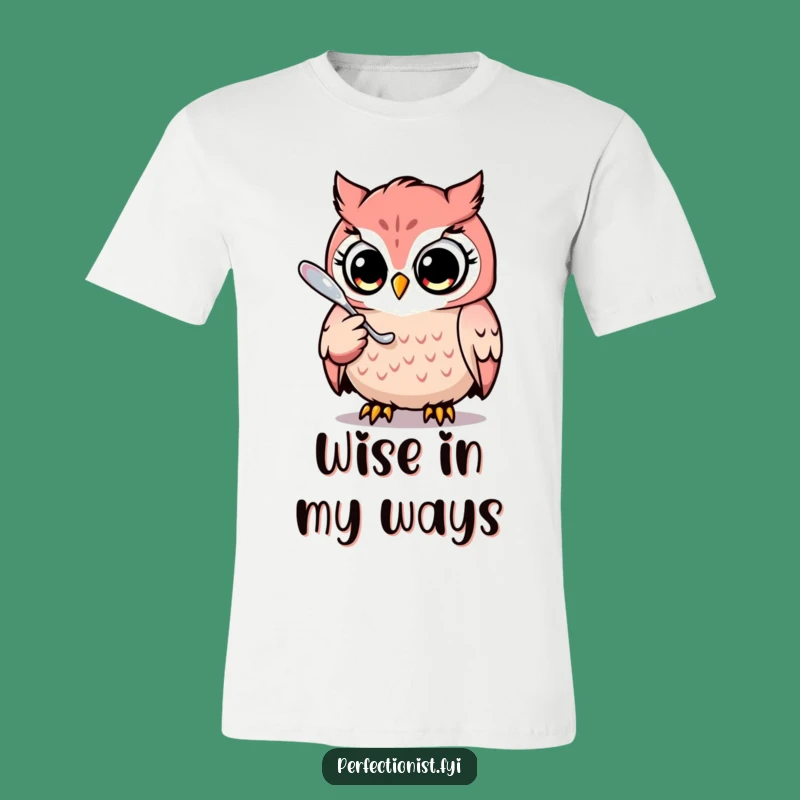 Funny Owl Polishing Spoon T-Shirt: A Comical Tee for Detail Lovers