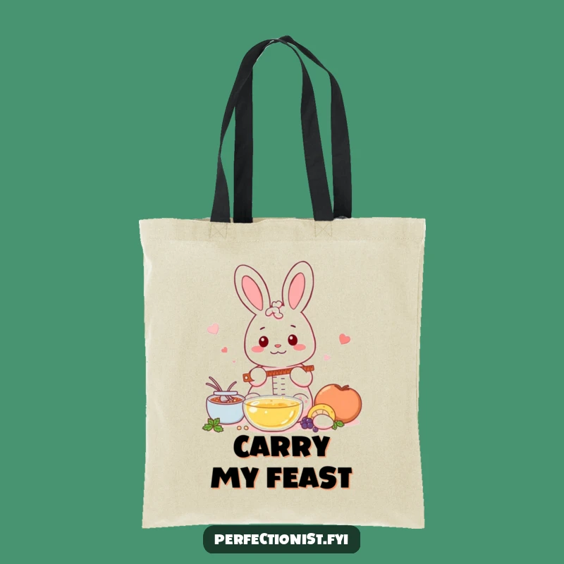 Funny Kawaii Rabbit Tote Bag: Accurate Baker Rabbit, Practical Funny Gift