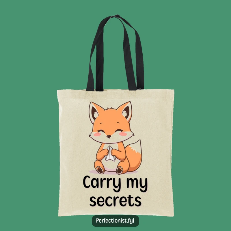 Funny Kawaii Fox Tote Bag: Origami Fox Folding Paper, Stylish Funny Gift