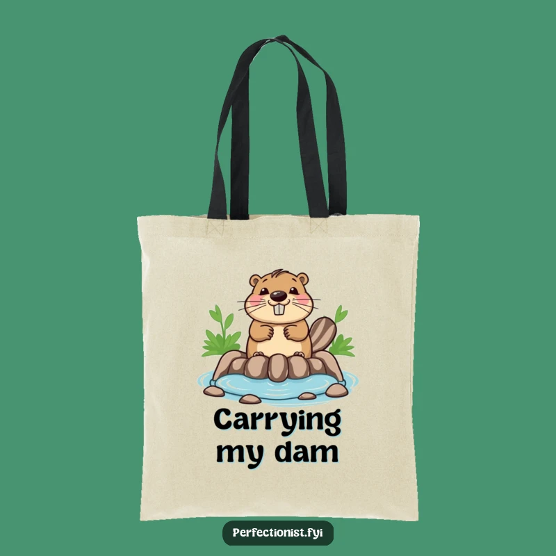 Funny Beaver Tote Bag: Symmetrical Dam Builder, A Practical Gift For The Organized