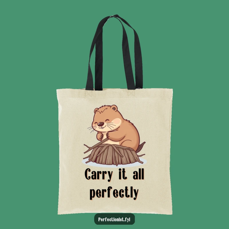 Funny Beaver Tote: Carry Your Essentials with the Diligent Dam Builder - A Practical Funny Gift