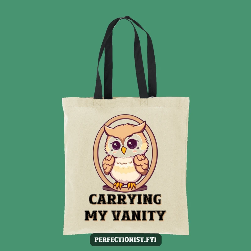 Funny Owl Mirror Tote Bag: Dapper Feather Arranger, Chic Funny Gift!