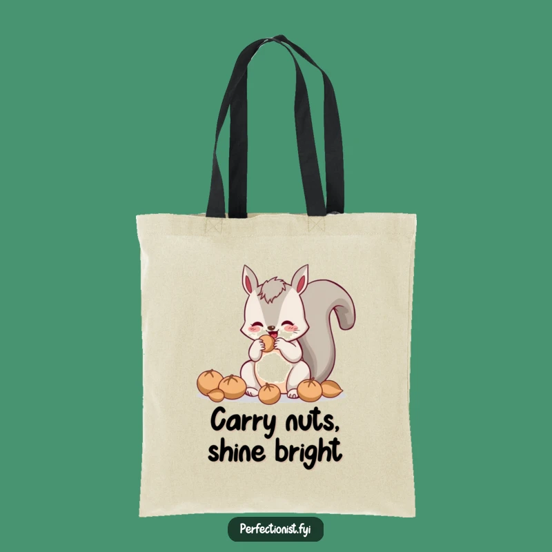 Funny Polishing Squirrel Tote Bag: Carry Your Essentials with Humorous Flair!