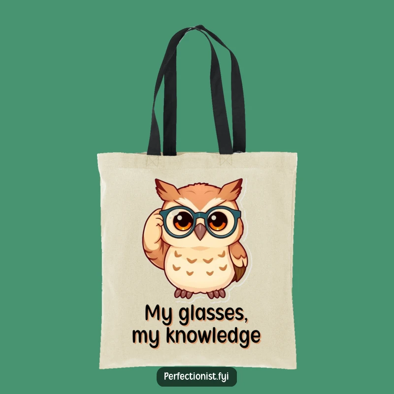 Funny Owl Tote Bag: Spectacled Owl Adjusts Glasses, A Smart And Humorous Carry-All