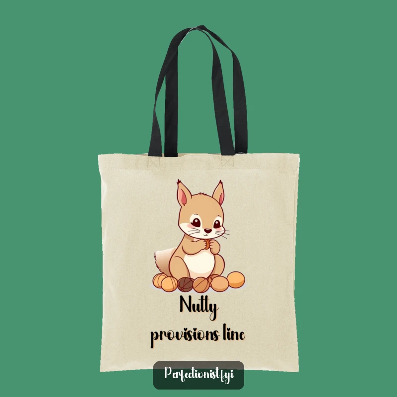 Funny Squirrel Nut Tote Bag: Carry your essentials with a precise squirrel and its nuts, a perfect funny gift.